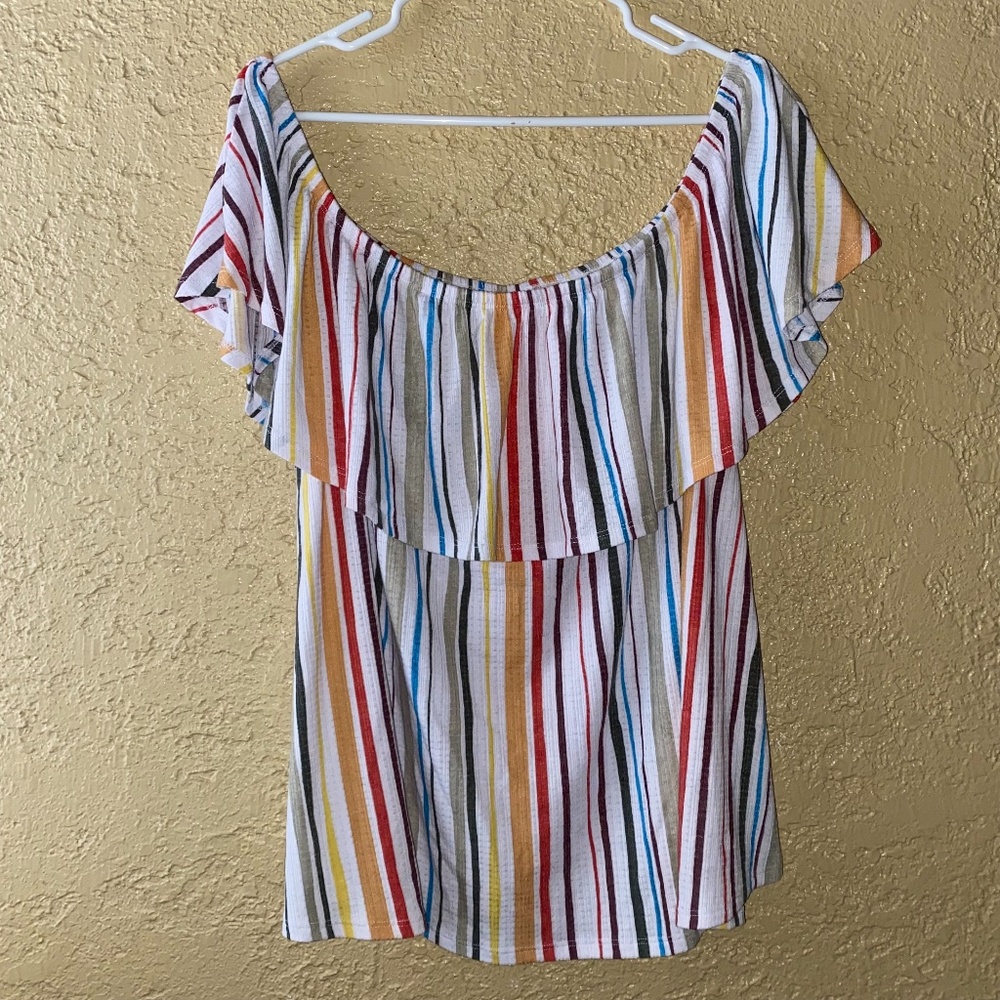 torrid plus size rainbow striped top